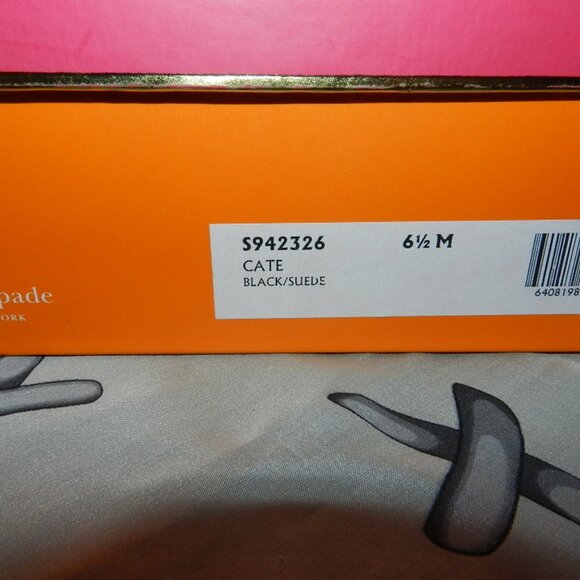 Kate Spade New York Cate Black Open Toe Suede Leather T-Strap Heels Size 6.5 - Picture 16 of 16